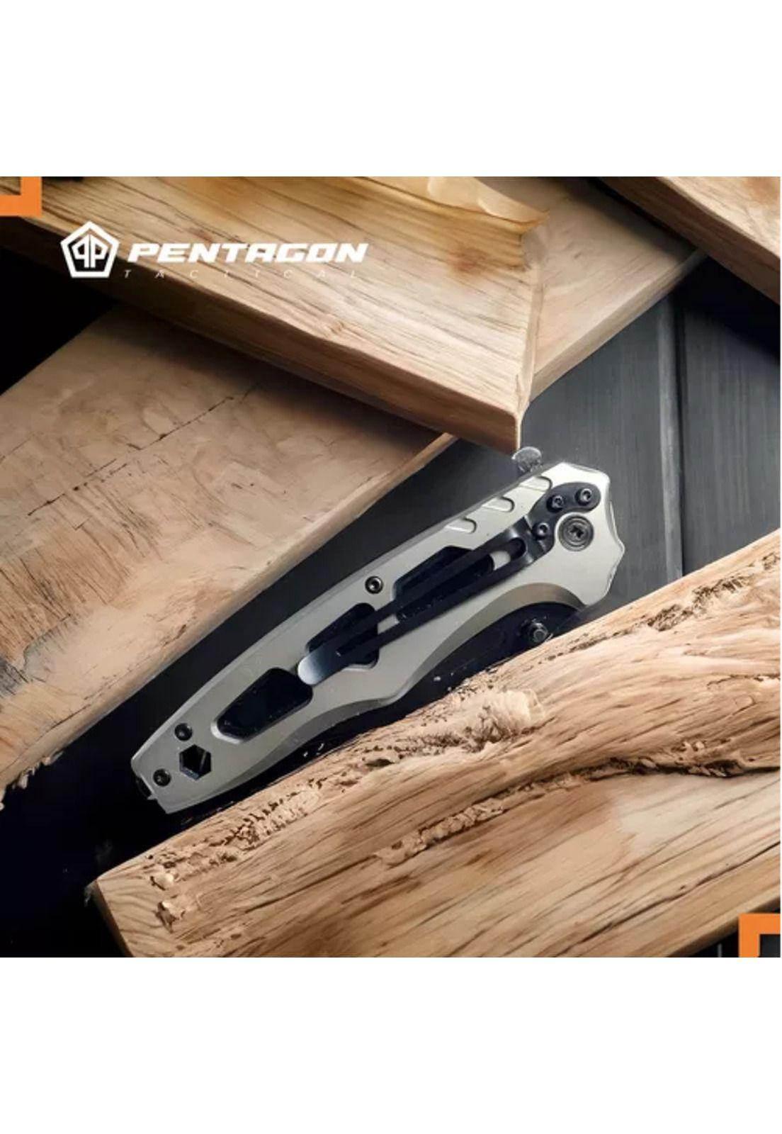 Cuchillo táctico navaja Pentagon, caza, supervivencia, camping, color Bones-6