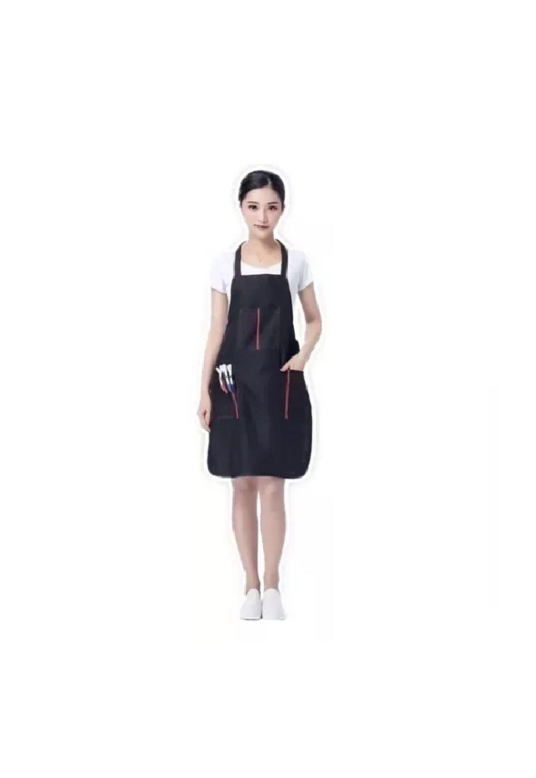 Pechera Capa Impermeable para Peluquería, Barbería o Cocina Negra-2
