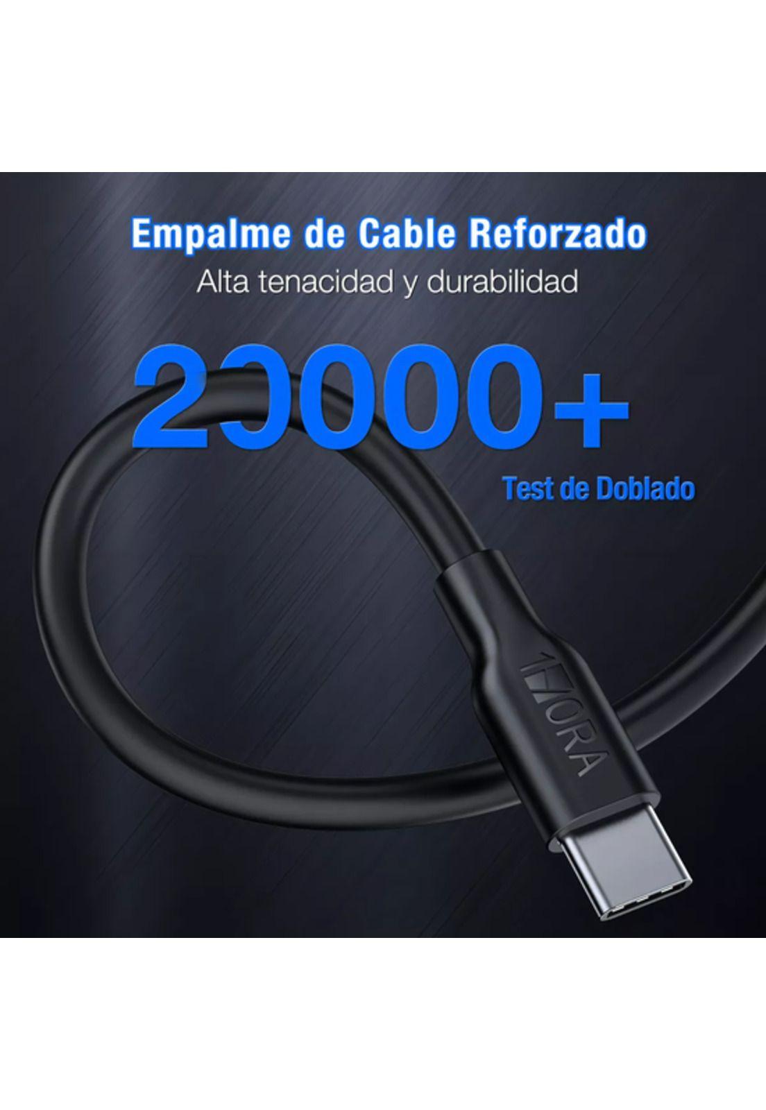 Cable USB tipo C 2 metros 2.1A carga y datos compatible Sams negro-2