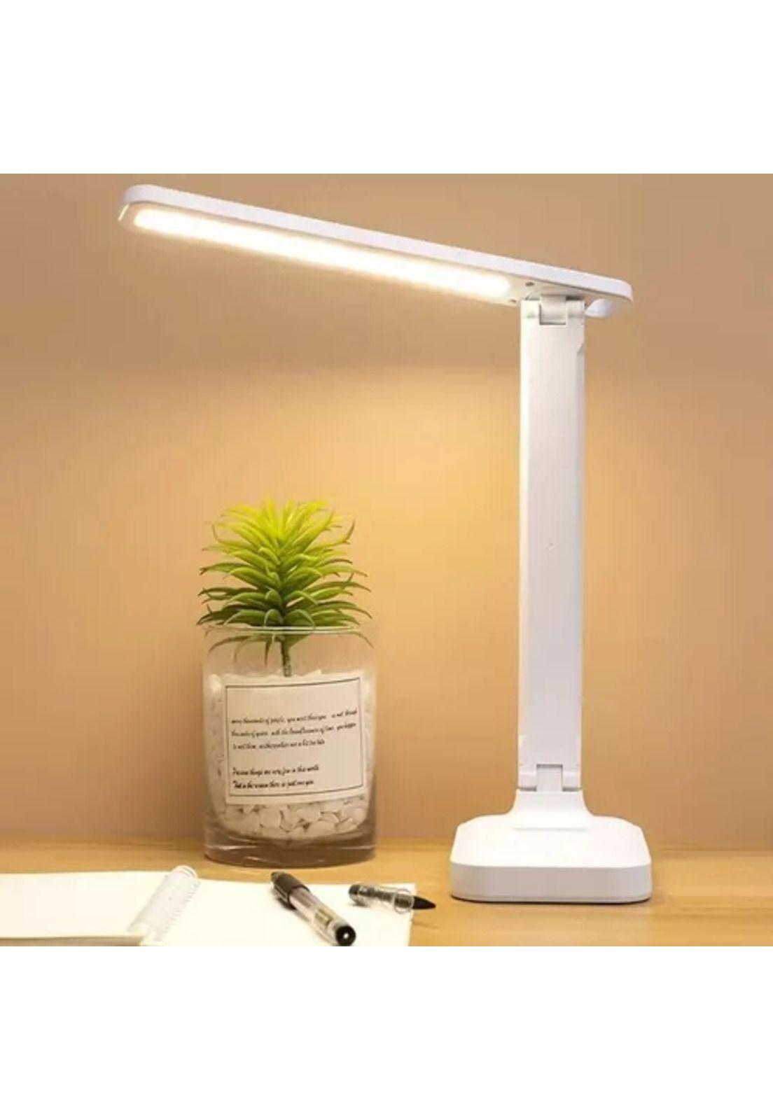 Lámpara táctil para lectura, velador de mesa, escritorio, color blanco-3