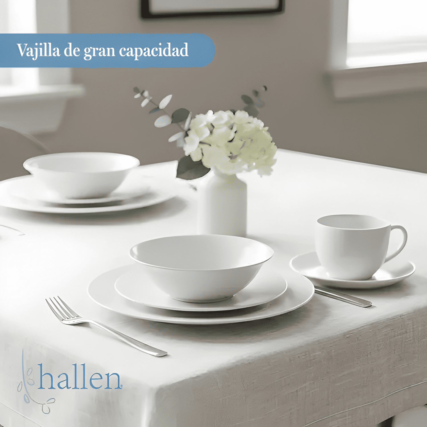 Juego set de vajilla 30pzas porcelana serena Blanca-2