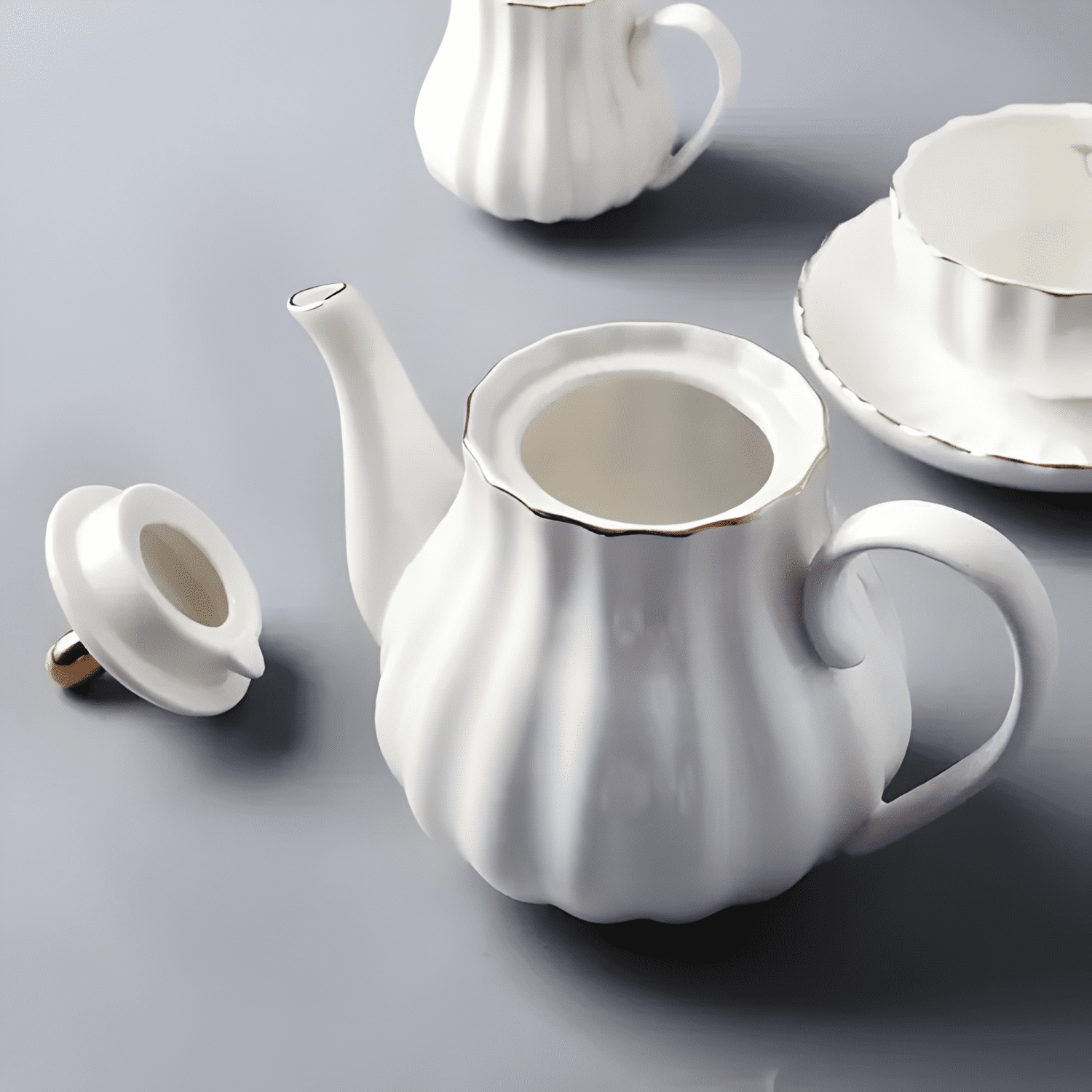 Juego de té de porcelana para 6 servicio estilo británico-2