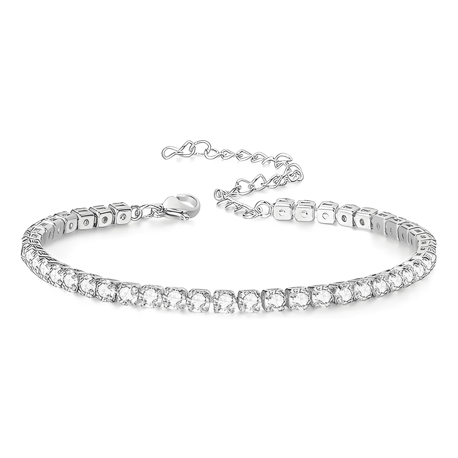 Pulsera de titanio ajustable cristales galvanizado mujer #2-0