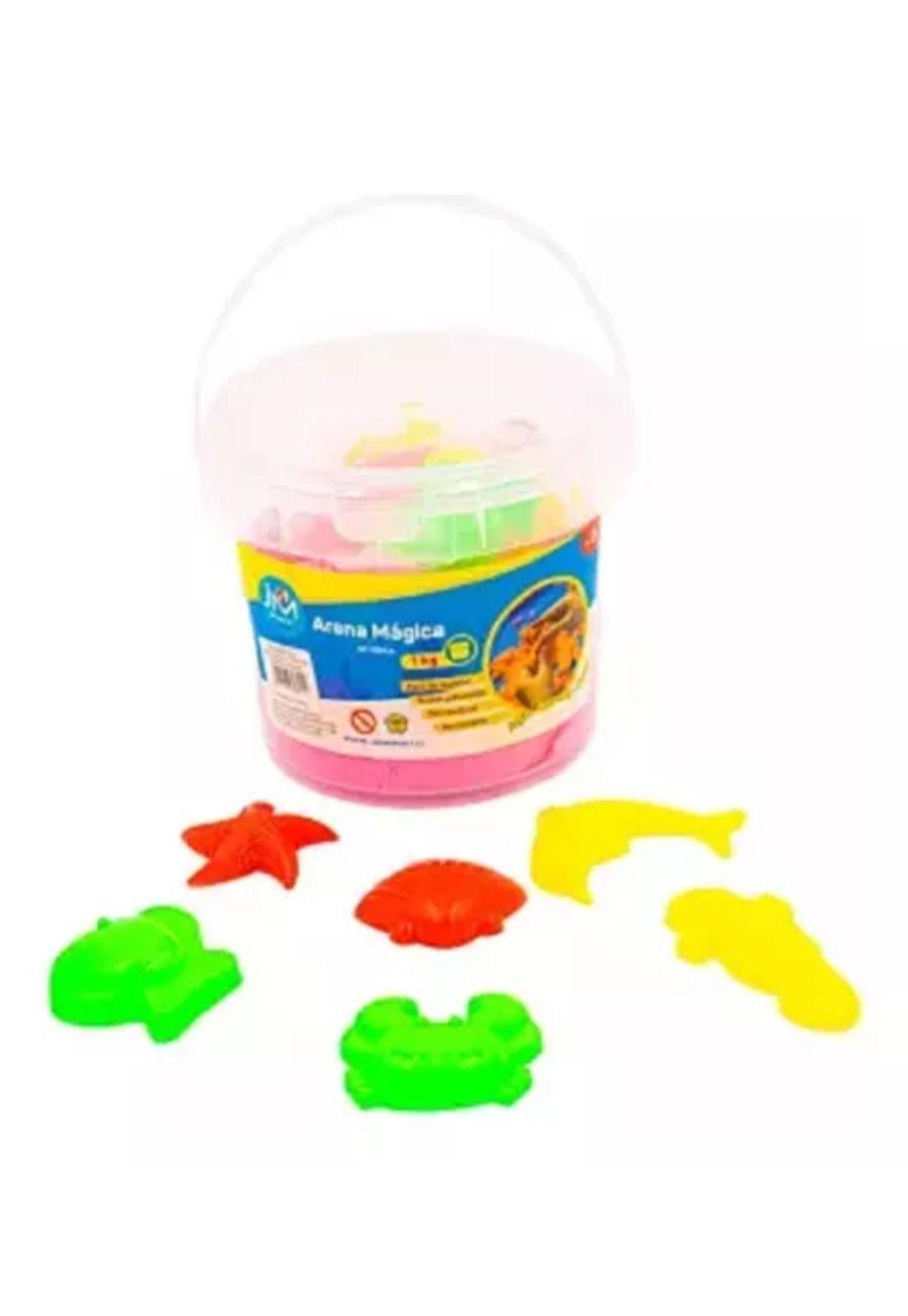 Arena mágica kinética pote 1 kg + moldes color verde-1