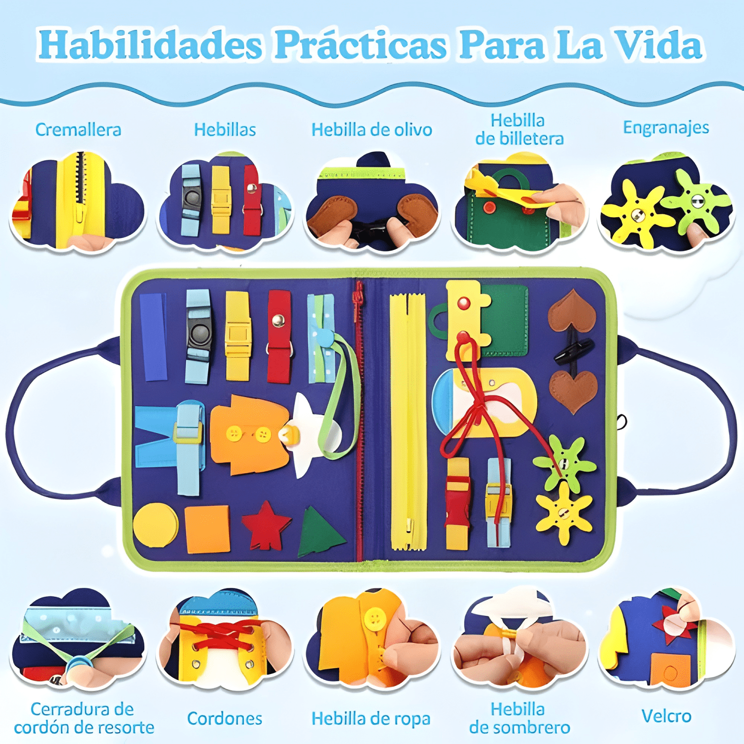 Tablero sensorial interactivo juguete educativo 1-4 años #1-2