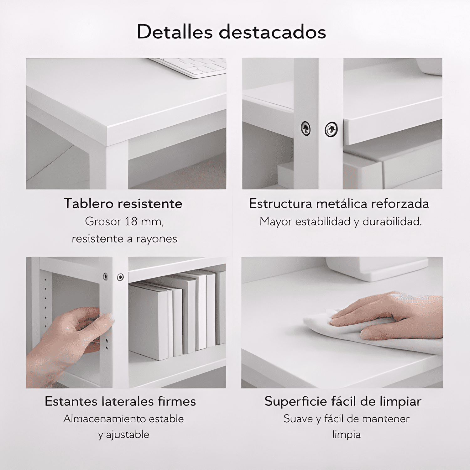 Escritorio h oficina madera espesor 18mm 120cm x 55cm x #8-4