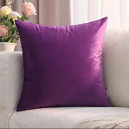Funda para Cojín Velvet Terciopelo Liso en Variedad de Colores - Morado-1