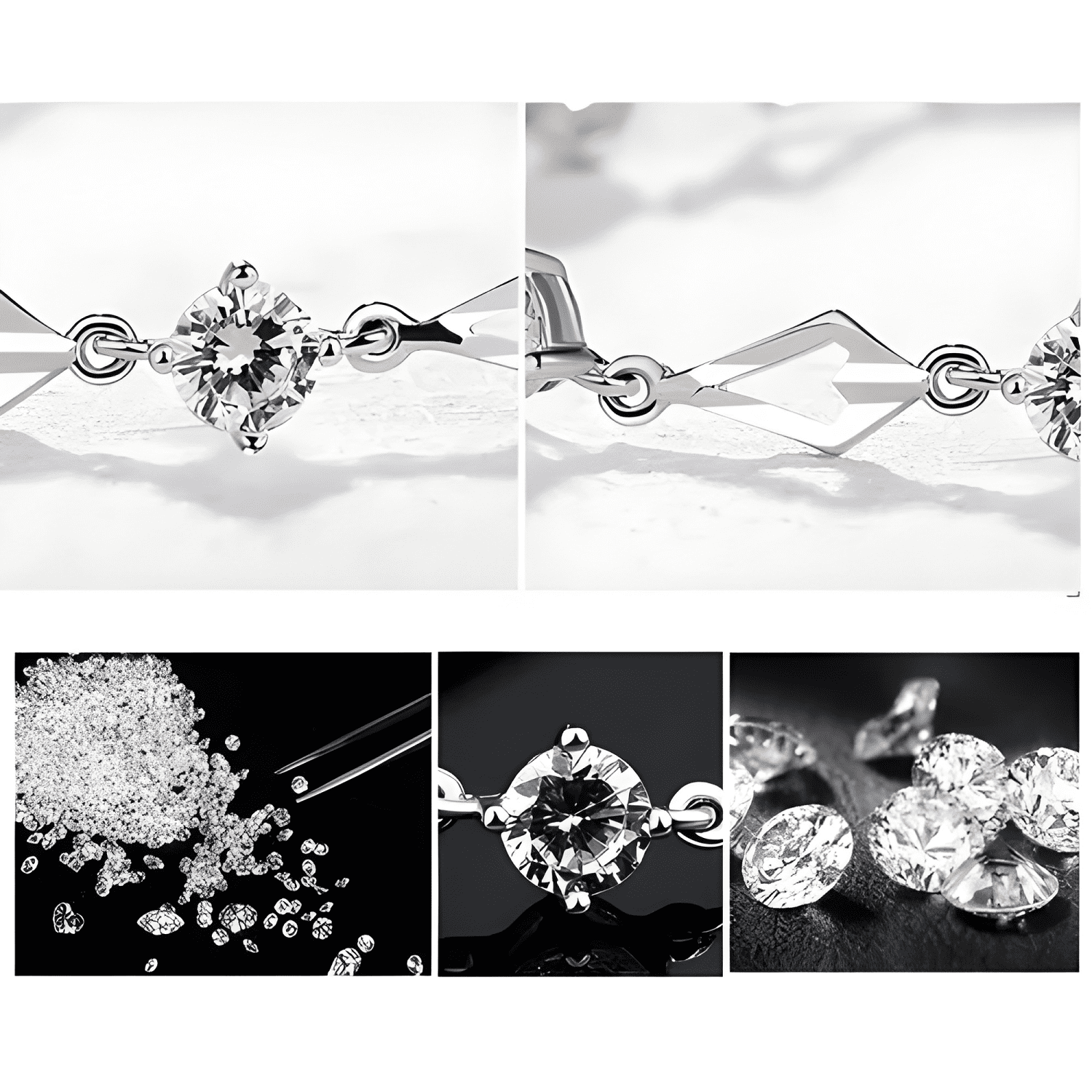 Pulsera de plata fina 925 amatista Lila púrpura-2
