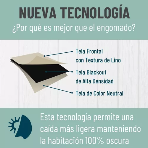 Cortina Blackout 100% 2 Paños 140x220cm Textura Lino Turquesa-4