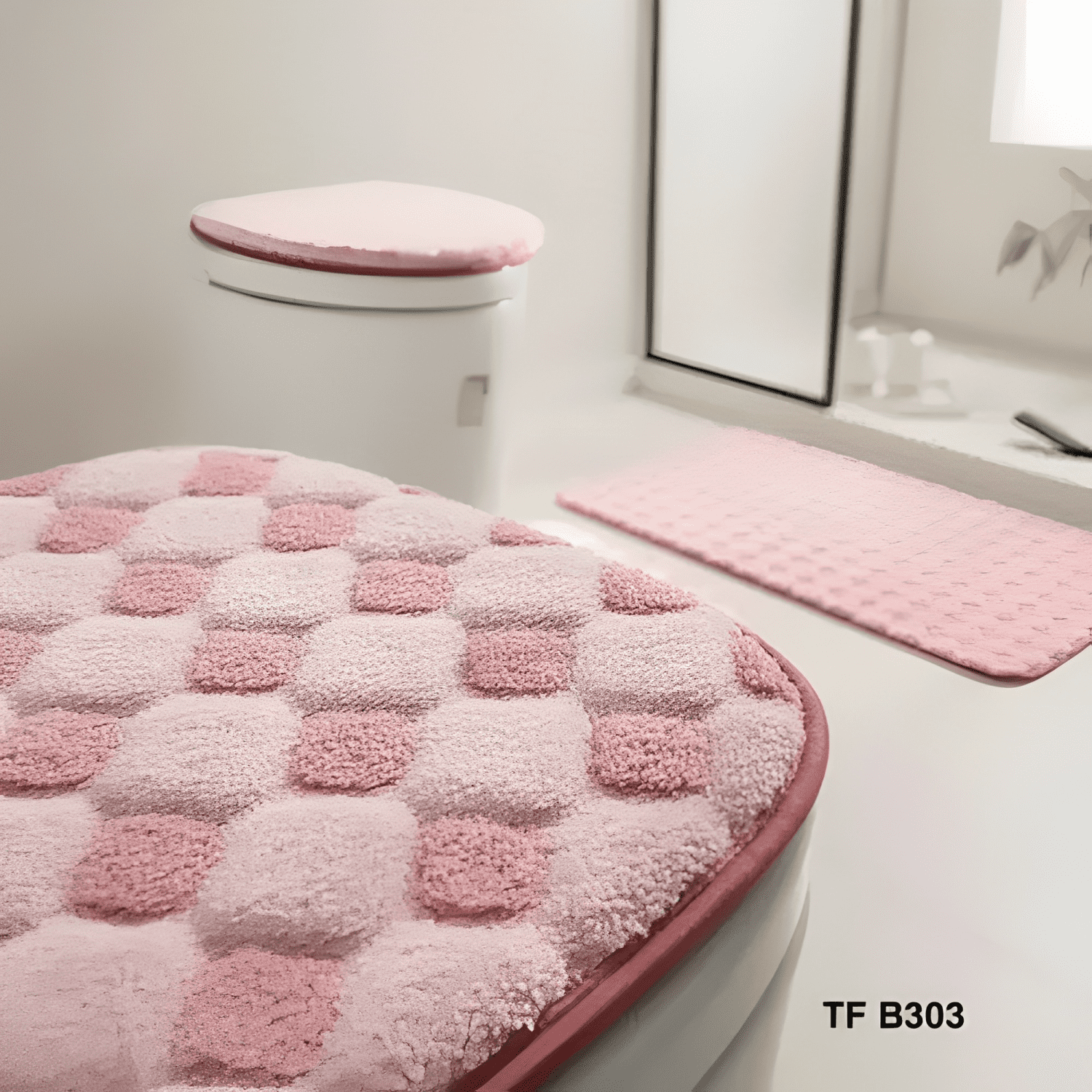 Set De Alfombras De Baño 3 Piezas Diseños Geométricos-0
