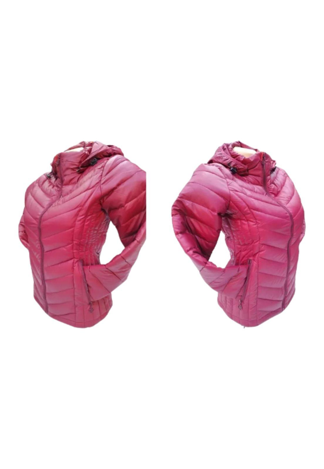 Chaqueta 3/4 Corta Mujer Engomada Térmica, Envío Rápido, Color Bordó, Talla 2XL-2