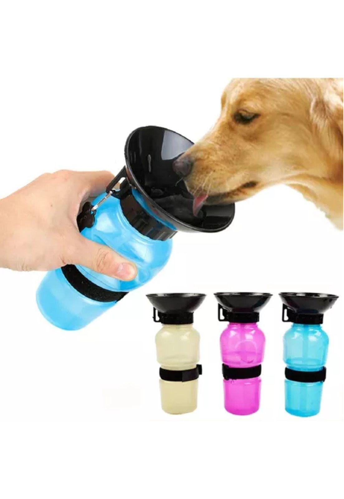 Dispensador de agua de 500 ml, portátil para perros y gatos, azul-0