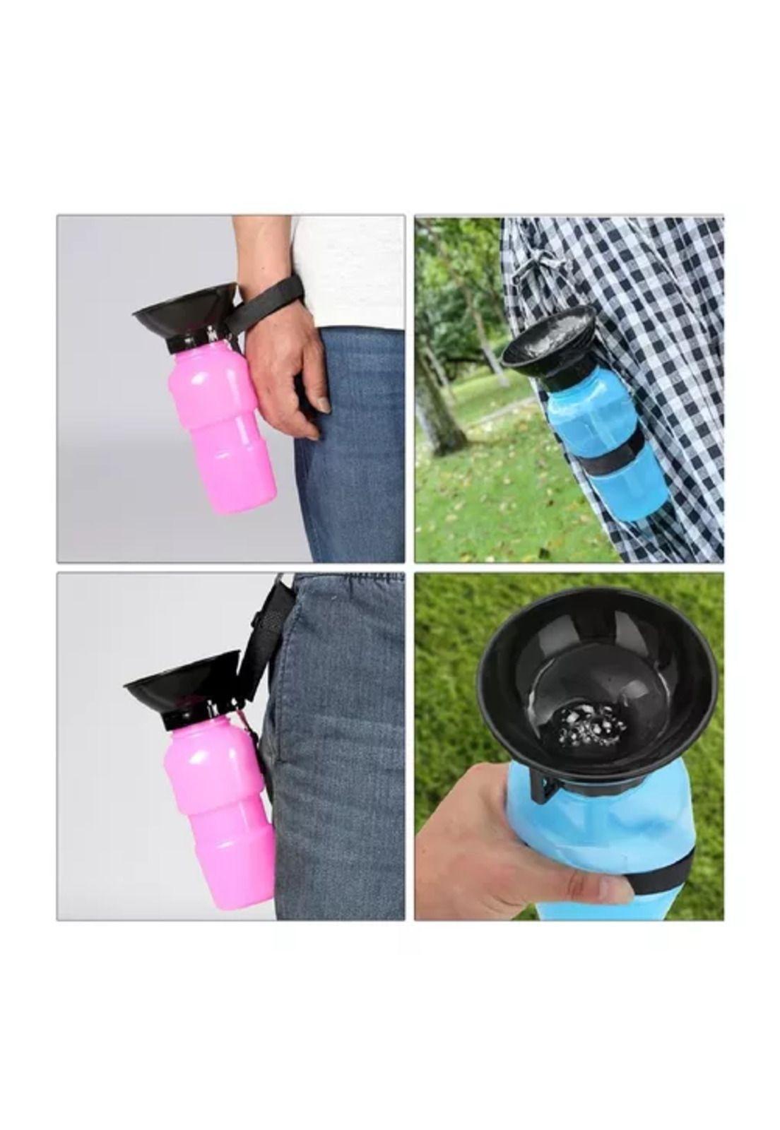 Dispensador de agua de 500 ml, portátil para perros y gatos, azul-4