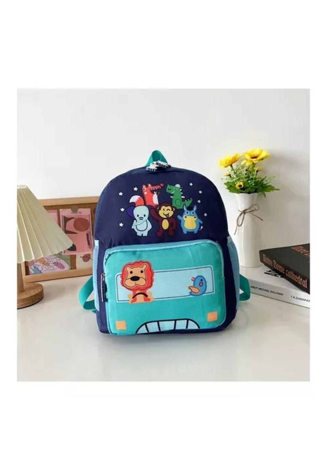 Mochila animalitos para niños, kindergarten, color celeste, impermeable-2