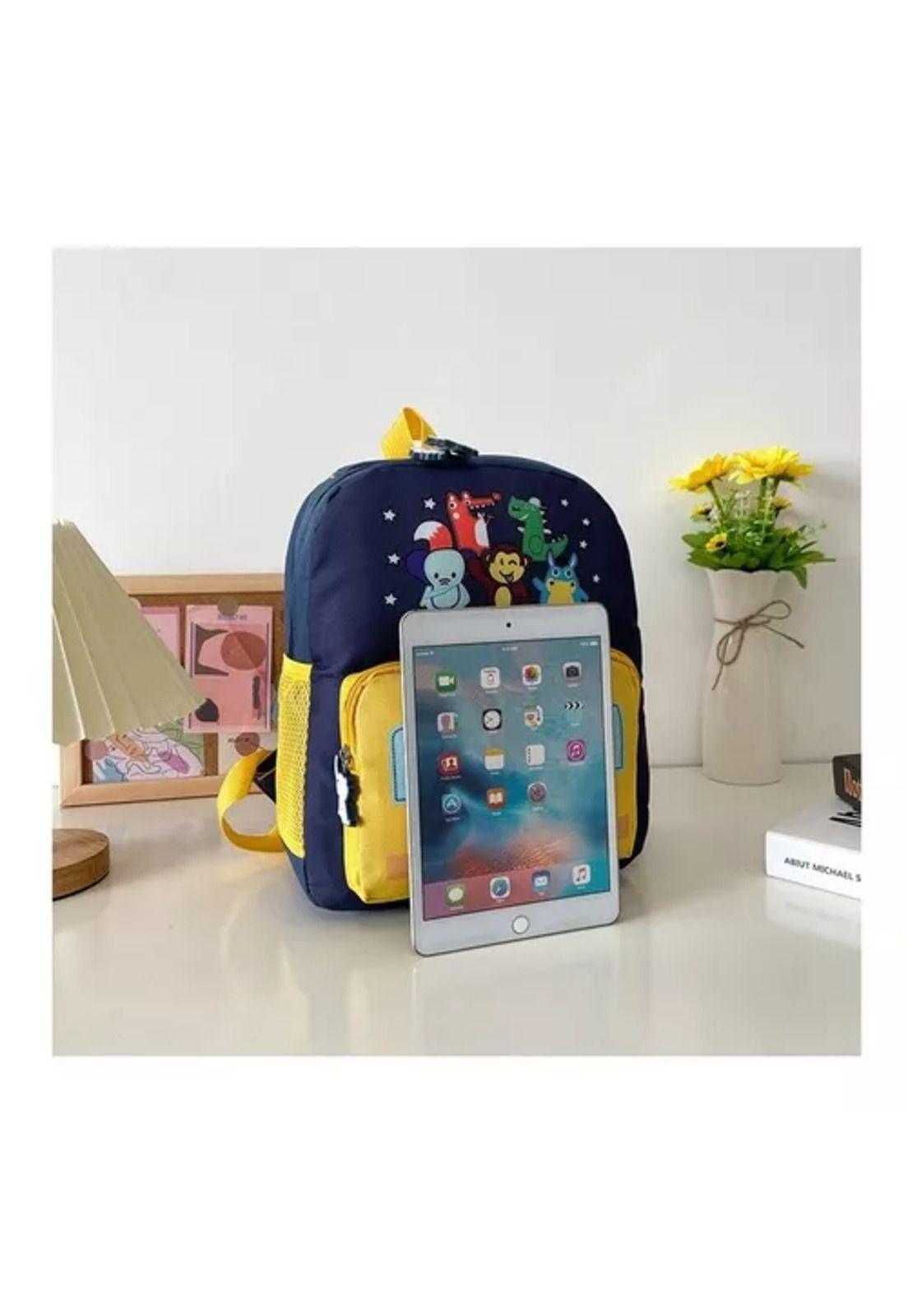 Mochila animalitos para niños, kindergarten, color celeste, impermeable-4