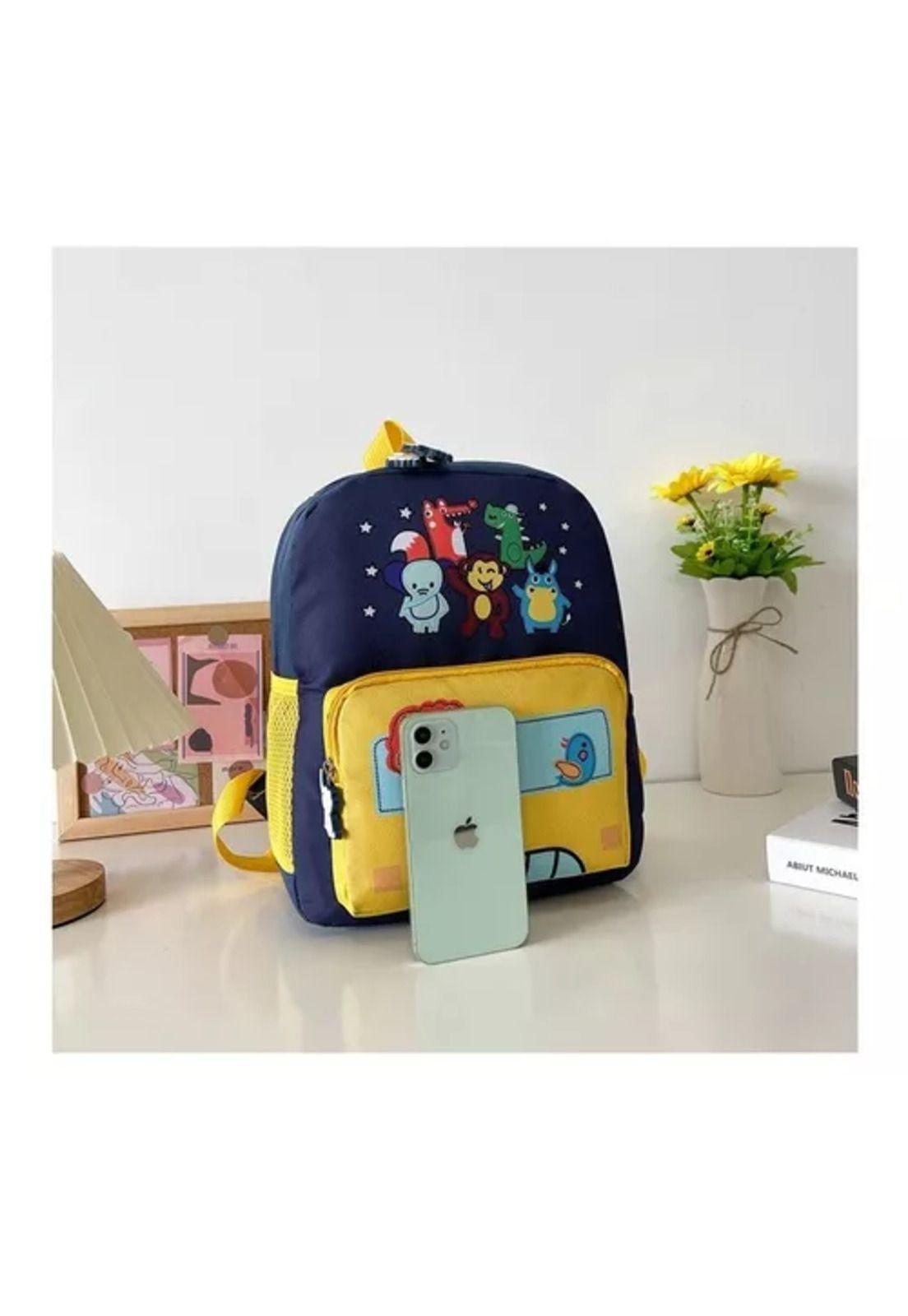 Mochila animalitos para niños, kindergarten, color celeste, impermeable-6