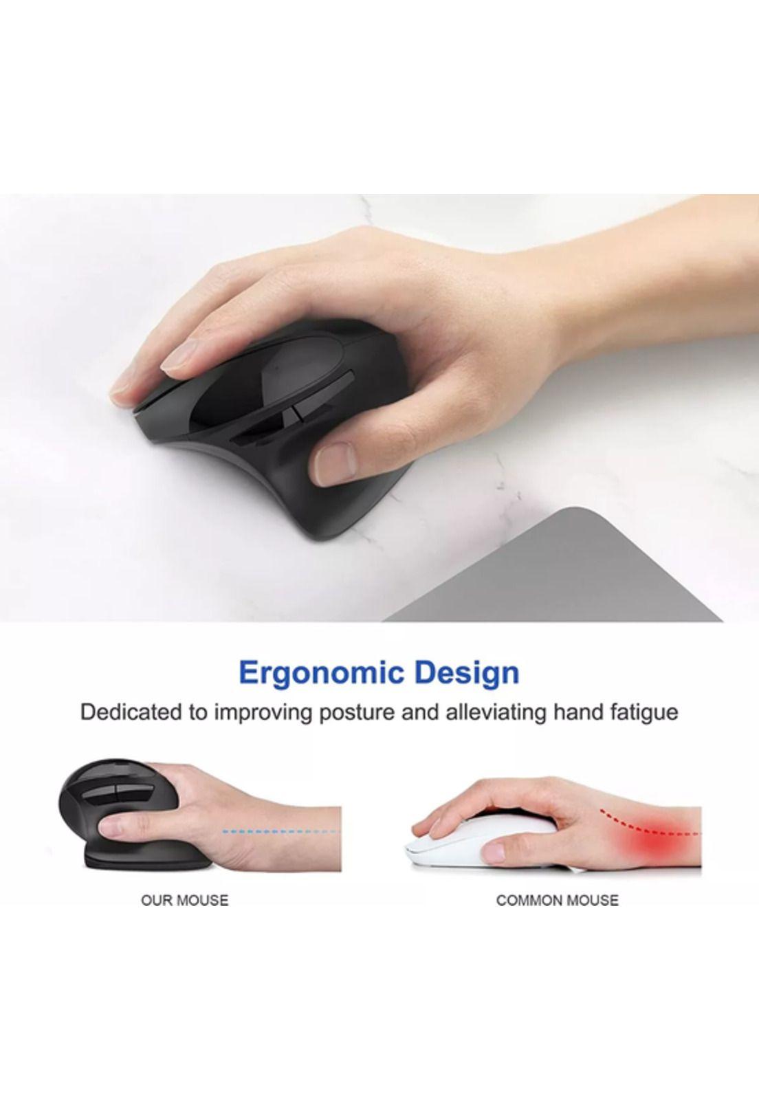 Mouse Vertical Ergonómico Inalámbrico con Carga USB Negro-1