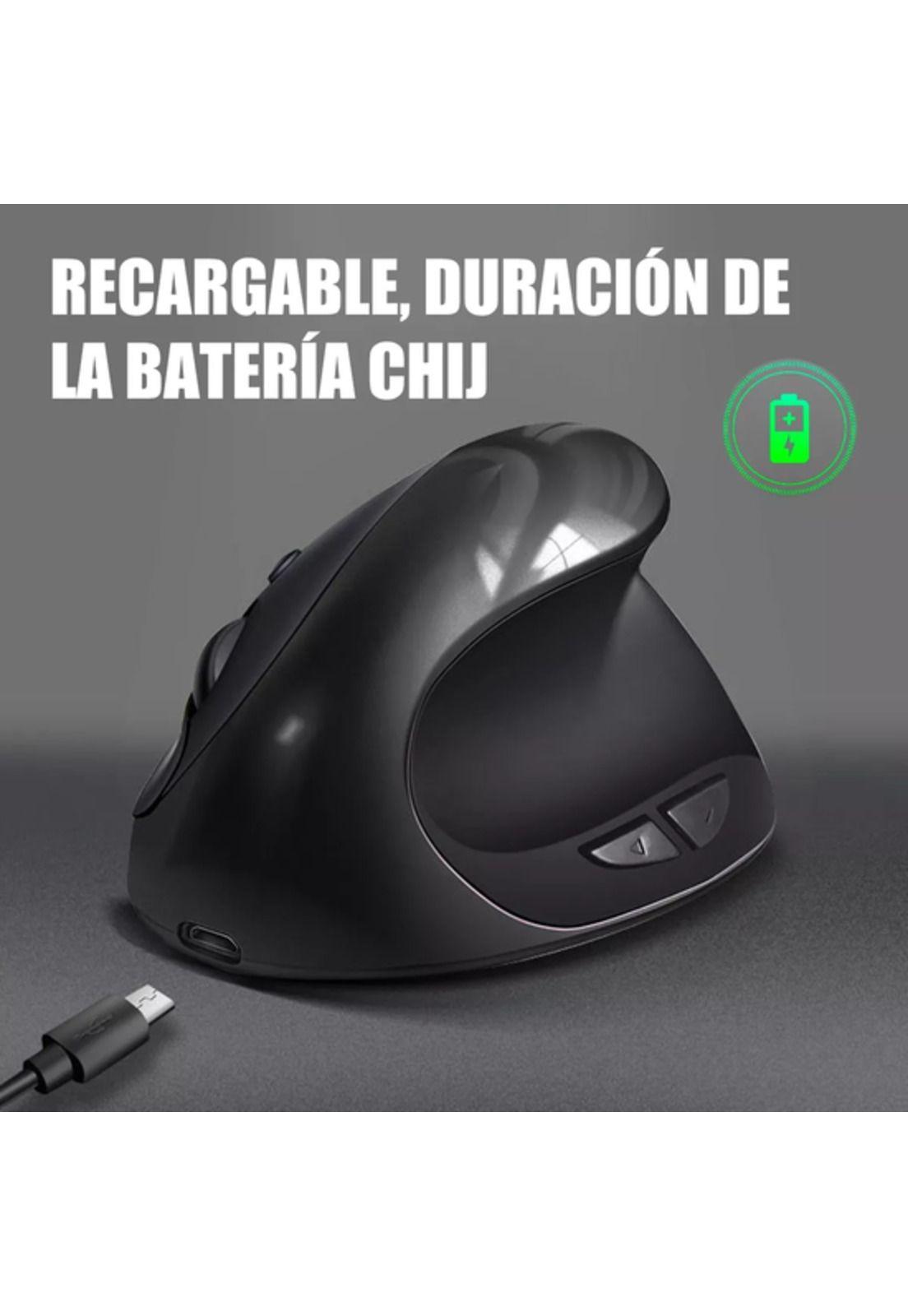 Mouse Vertical Ergonómico Inalámbrico con Carga USB Negro-5