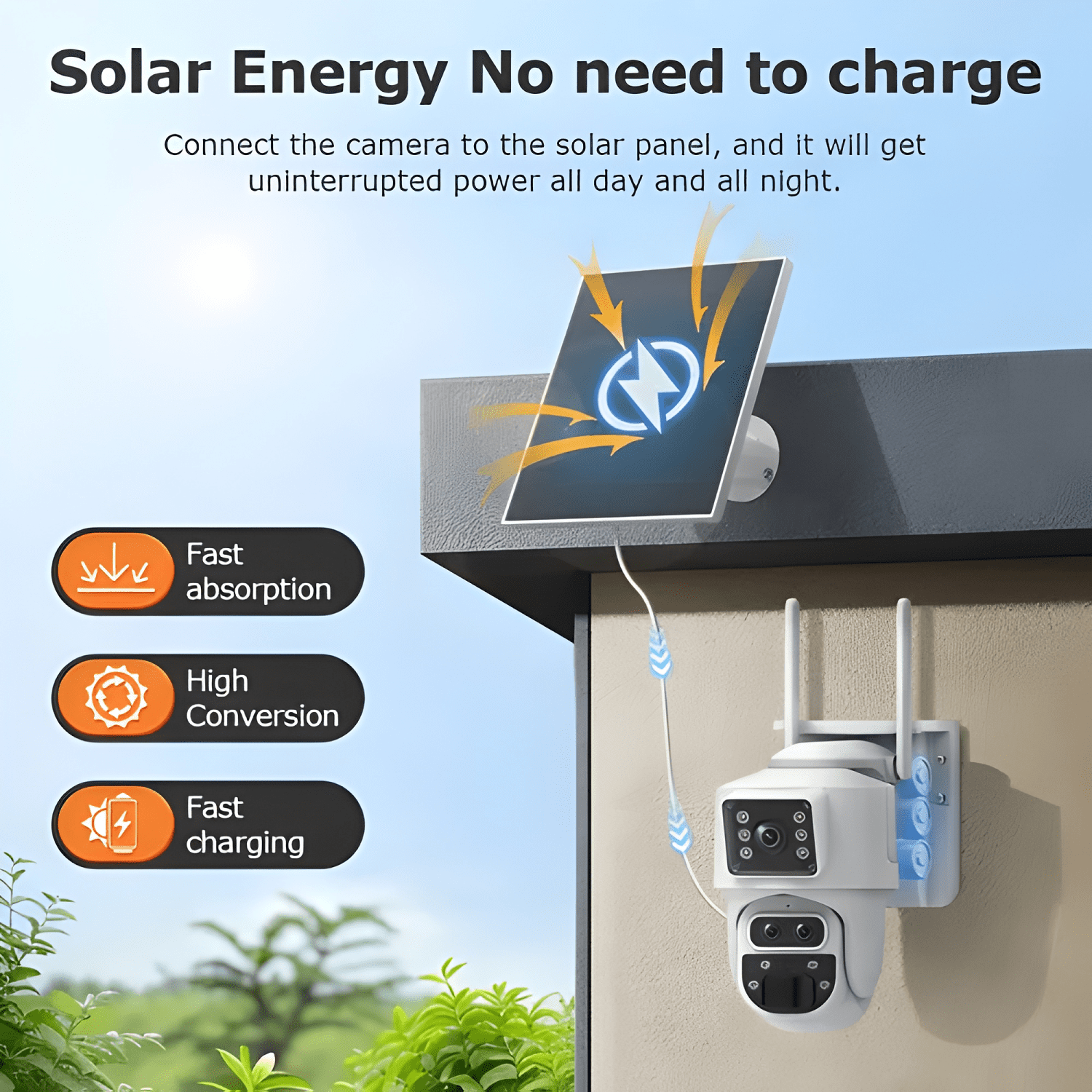Cámara de Vigilancia PTZ Jerzou Solar Wifi Exterior 6MP-2