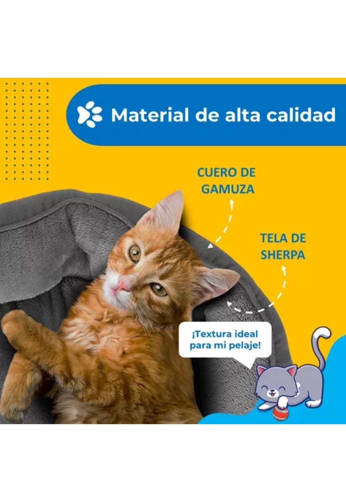 Cama ultrasuave antiestrés para mascotas perros y gatos gris-3