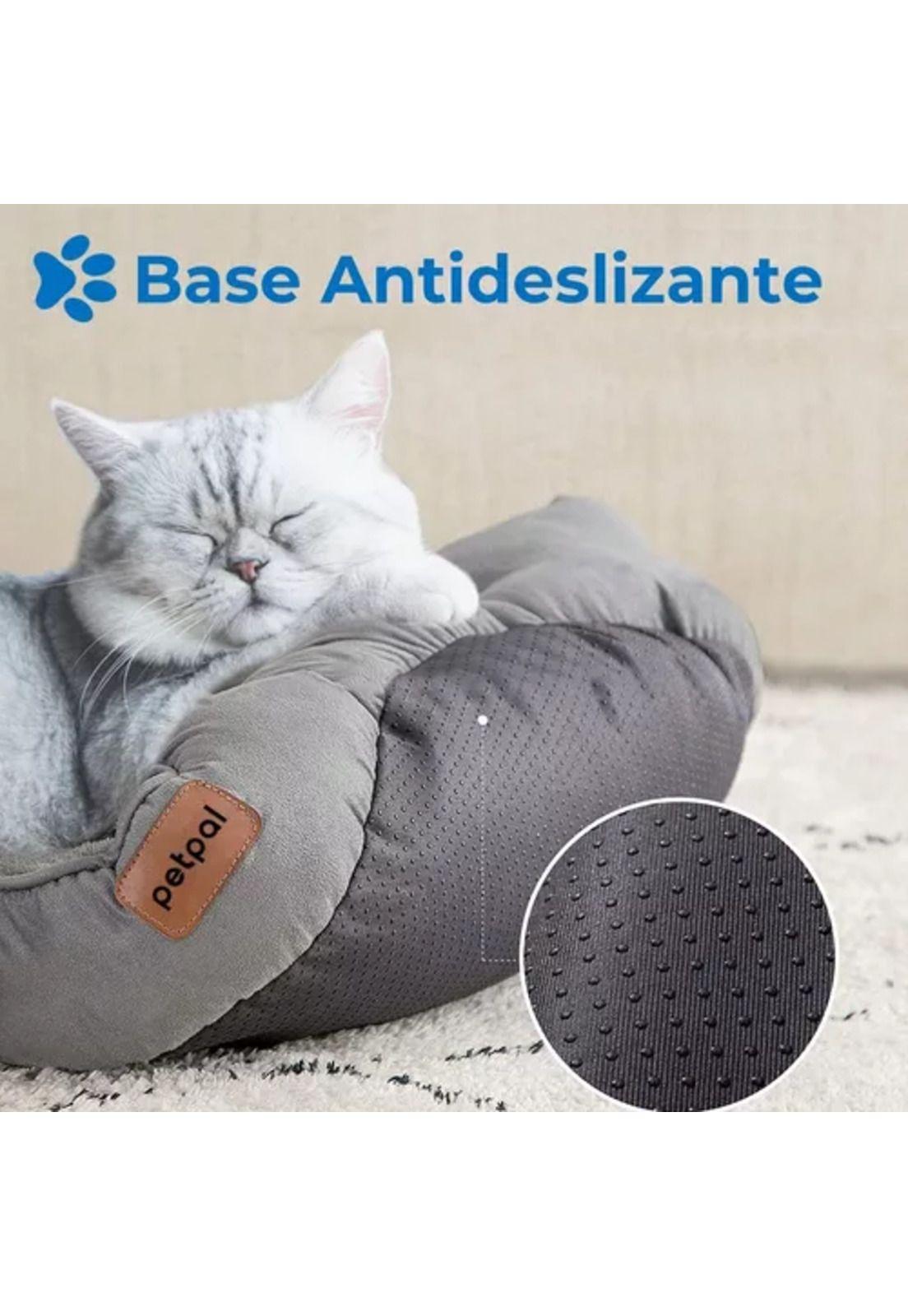Cama ultrasuave antiestrés para mascotas perros y gatos gris-4