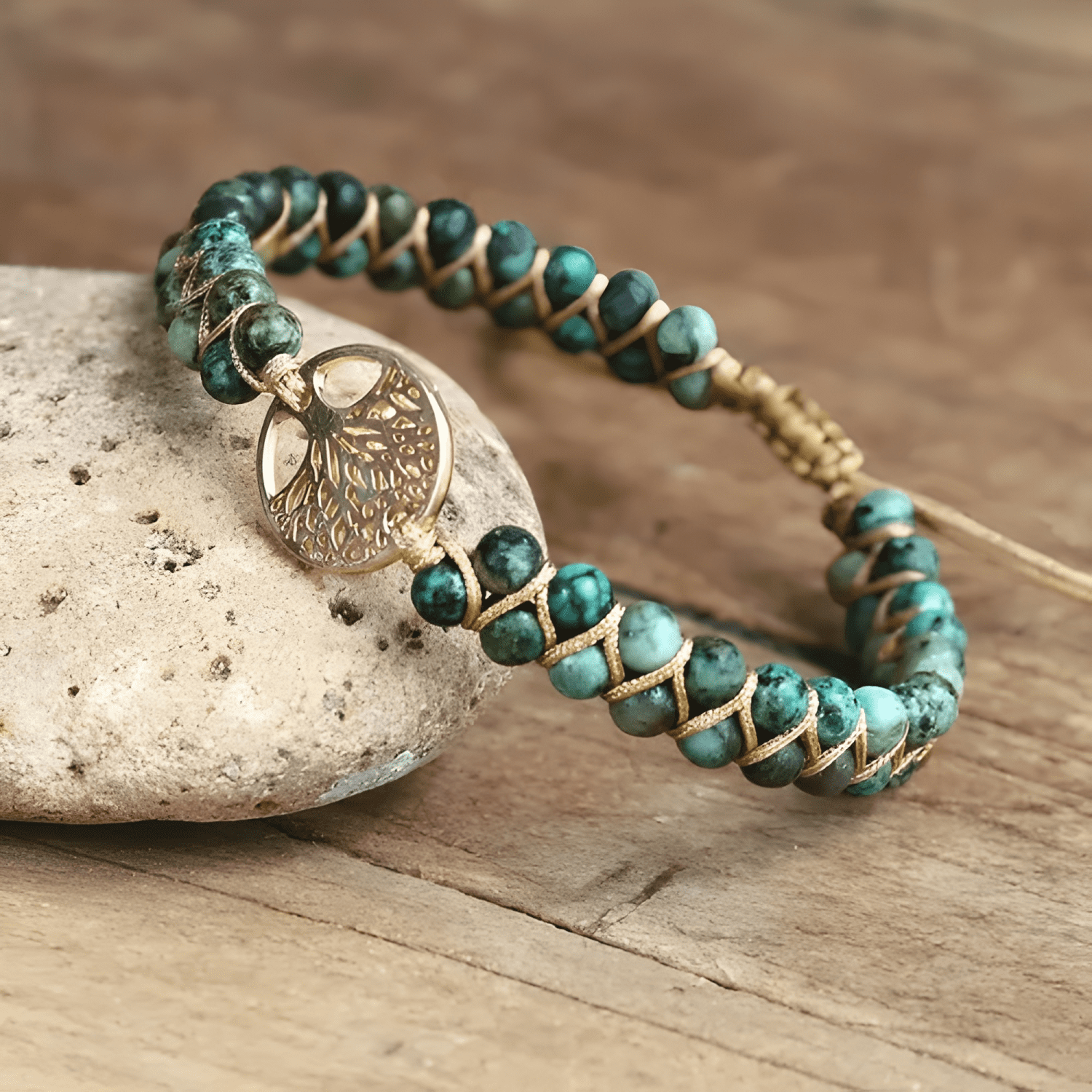 Brazalete jaspe árbol de la vida Turquesa-1