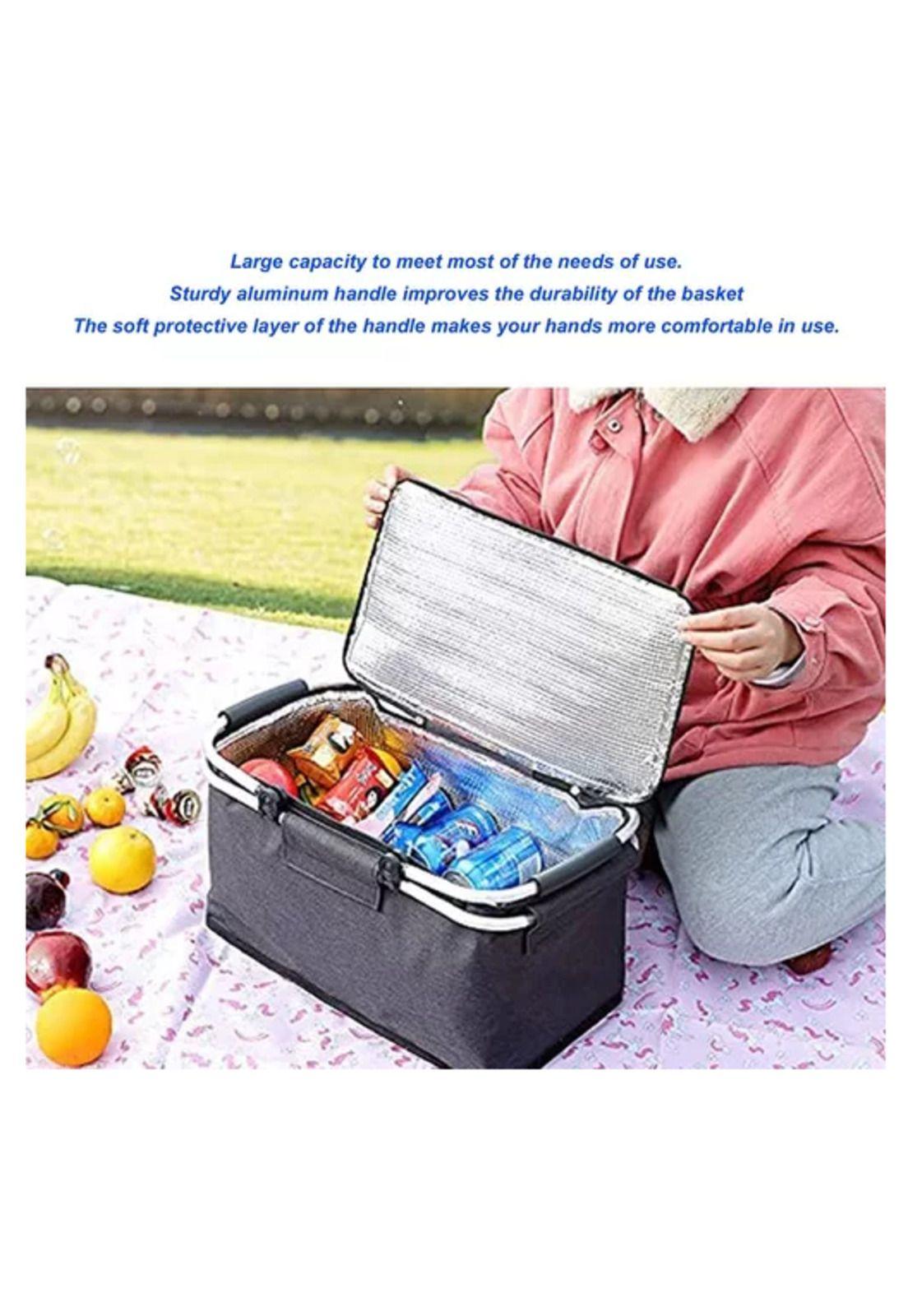 Cooler basket bolso térmico canasta camping, plegable, 22 L-2