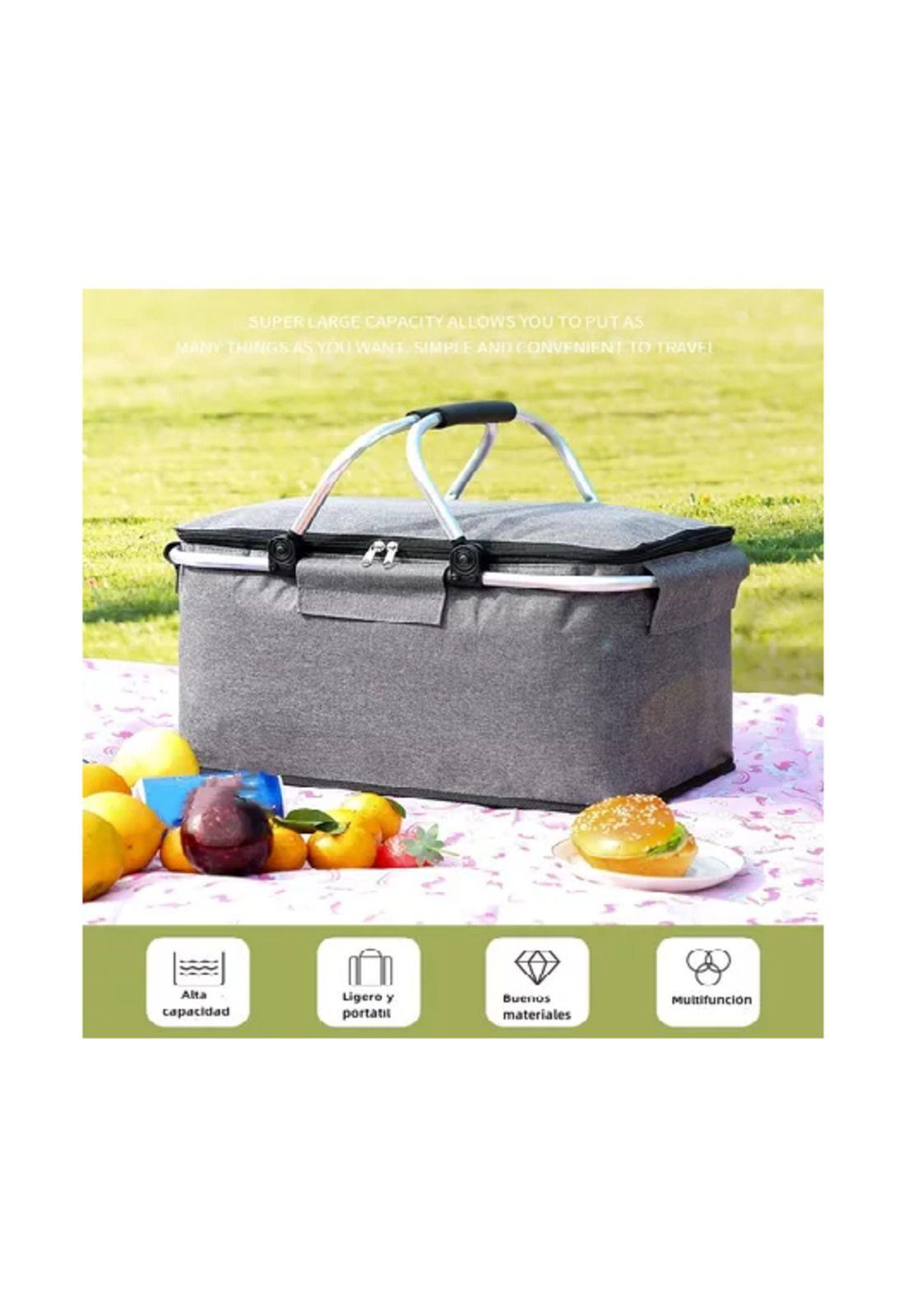 Cooler basket bolso térmico canasta camping, plegable, 22 L-3
