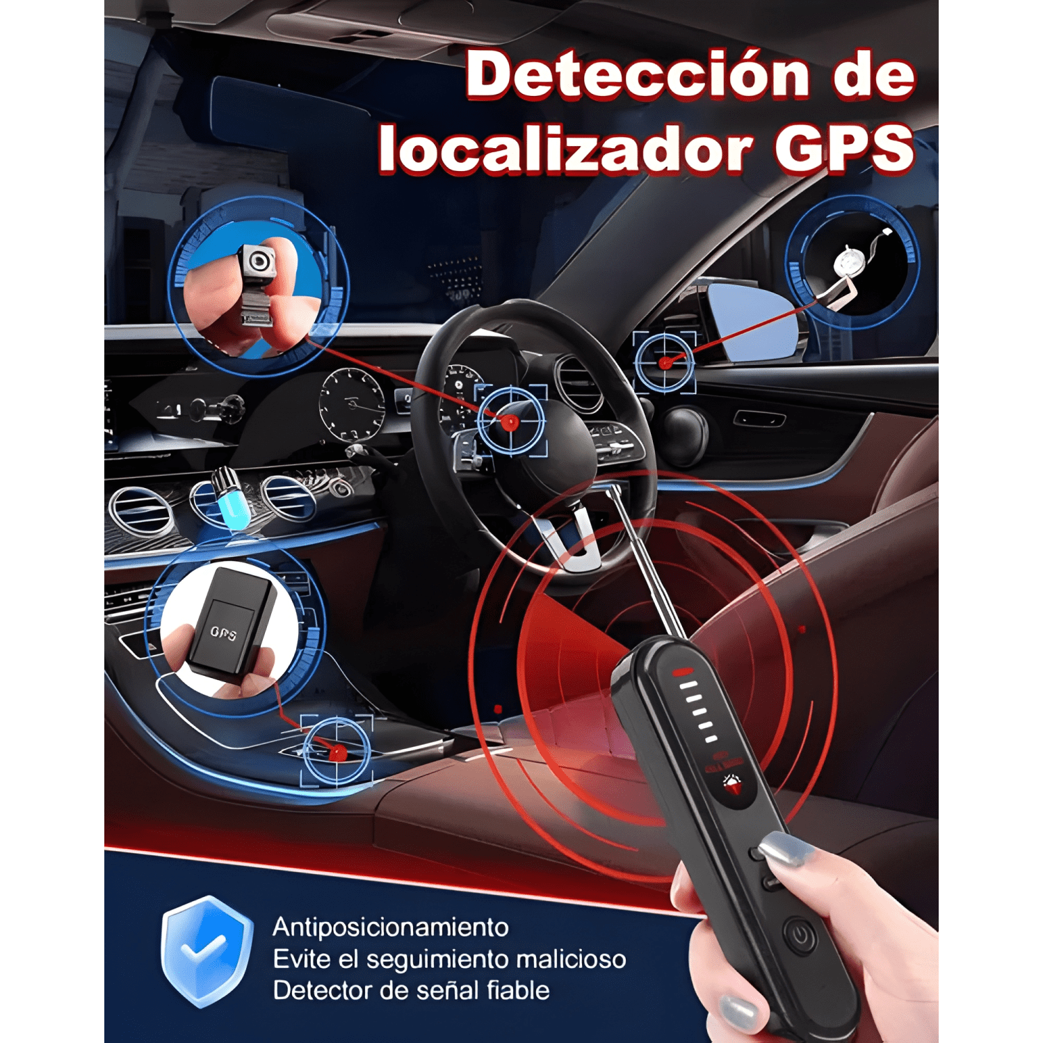 Detector de Cámara Mini Espía Micrófono y Rastreador Gps-2
