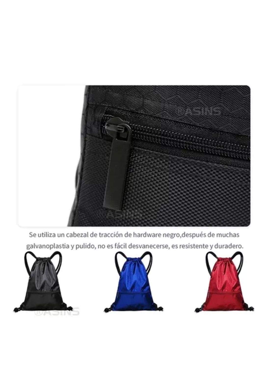 Bolso tipo morral deportivo a prueba de agua con cierre rojo-7