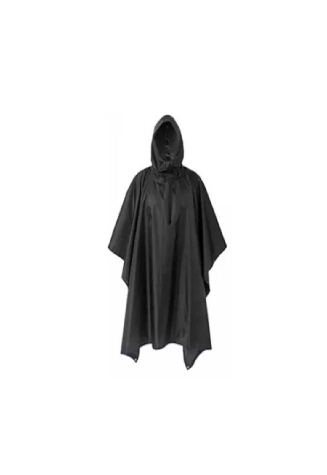 Poncho Impermeable Militar, Poncho para Lluvia, Capa Lluvia Color Negro-0