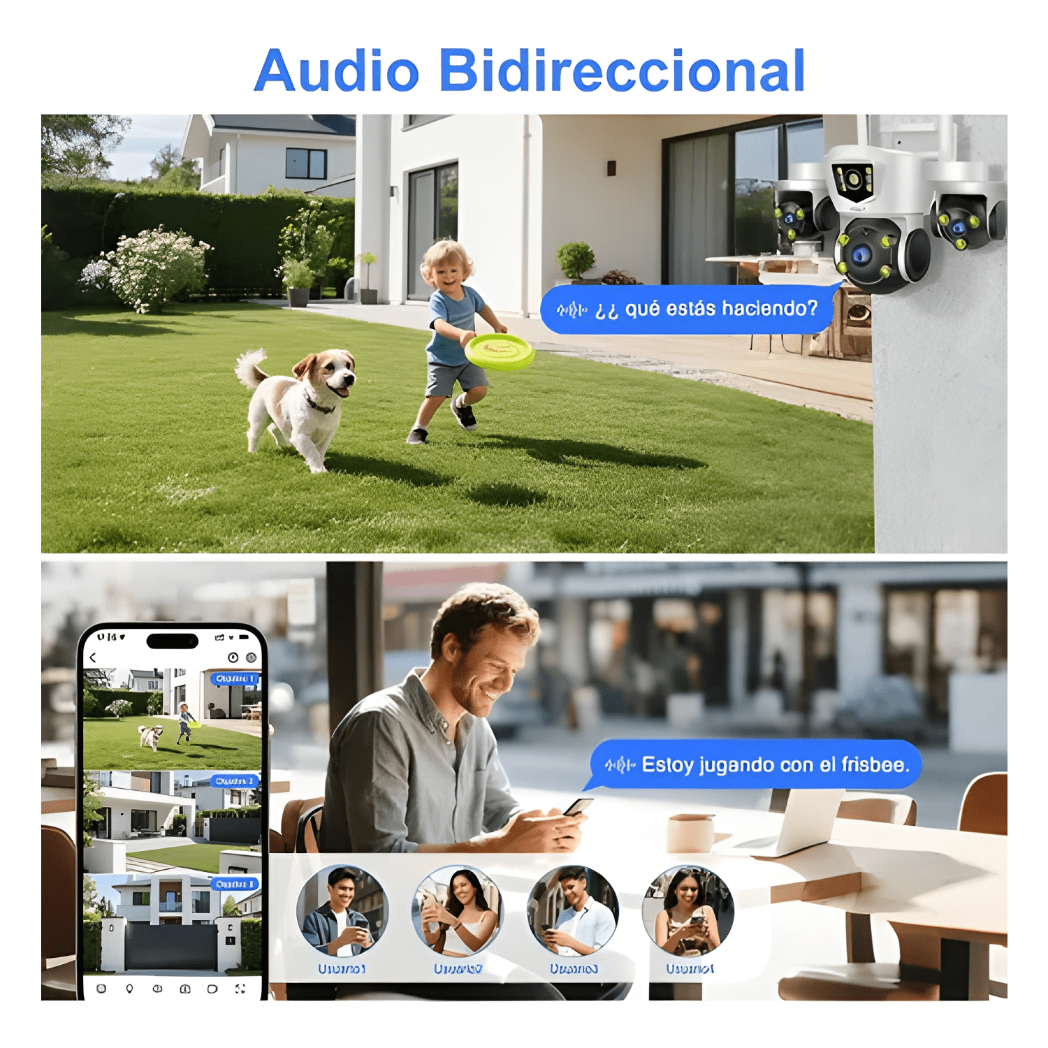 2nlf® Cámara de Seguridad Exterior Ip Wifi 360 Triple Plus-3