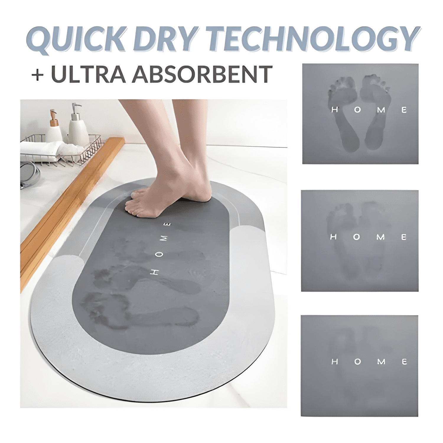 Alfombra De Baño Ovalada Antideslizante Súper Absorbente #9-3