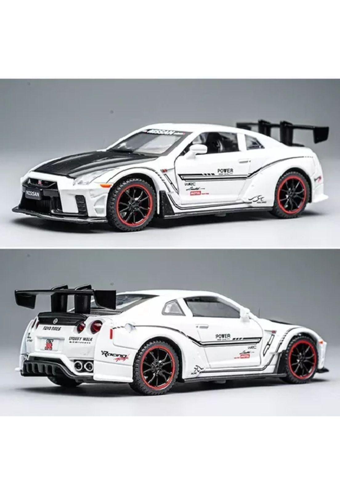 Nissan GTR R35 blanco, escala 1:32, coleccionable-2