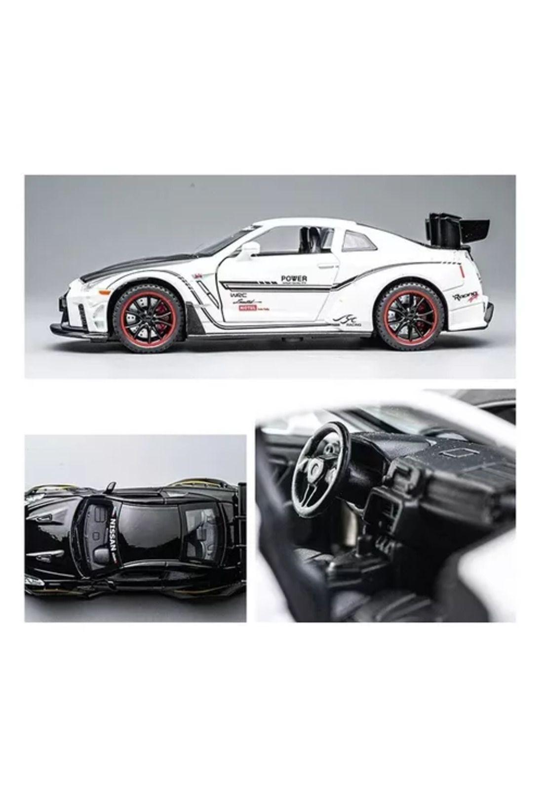 Nissan GTR R35 blanco, escala 1:32, coleccionable-3