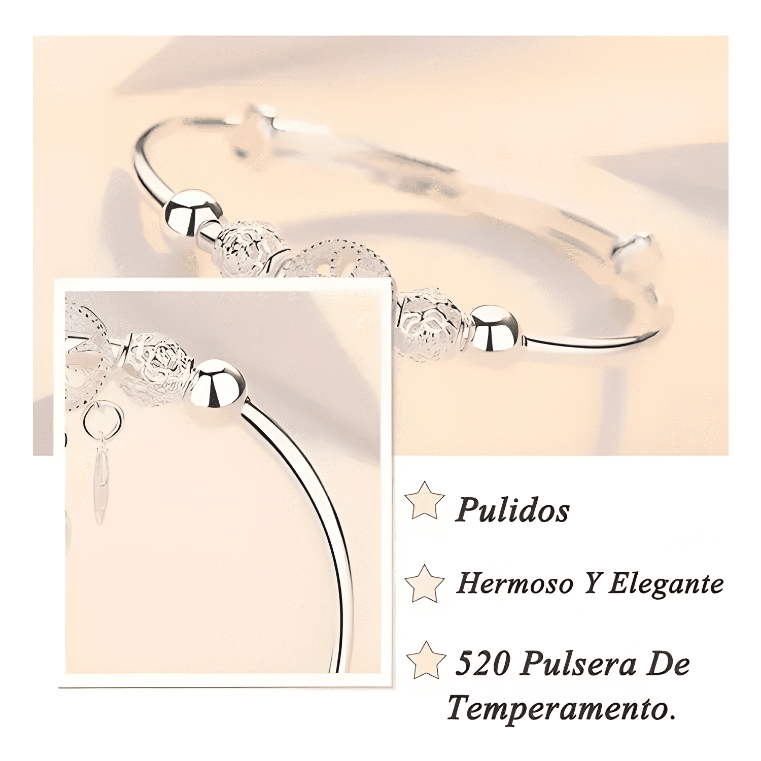 Pulsera atrapasueños plata con borla de plumas mujer joyas-3