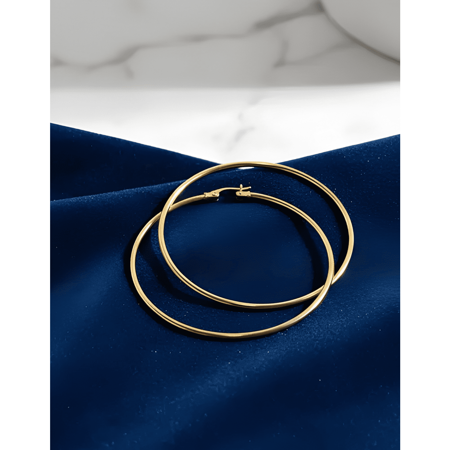 Aros Argolla Acero Quirúrgico Argdw 50mm 1 Par Dorado #5-3