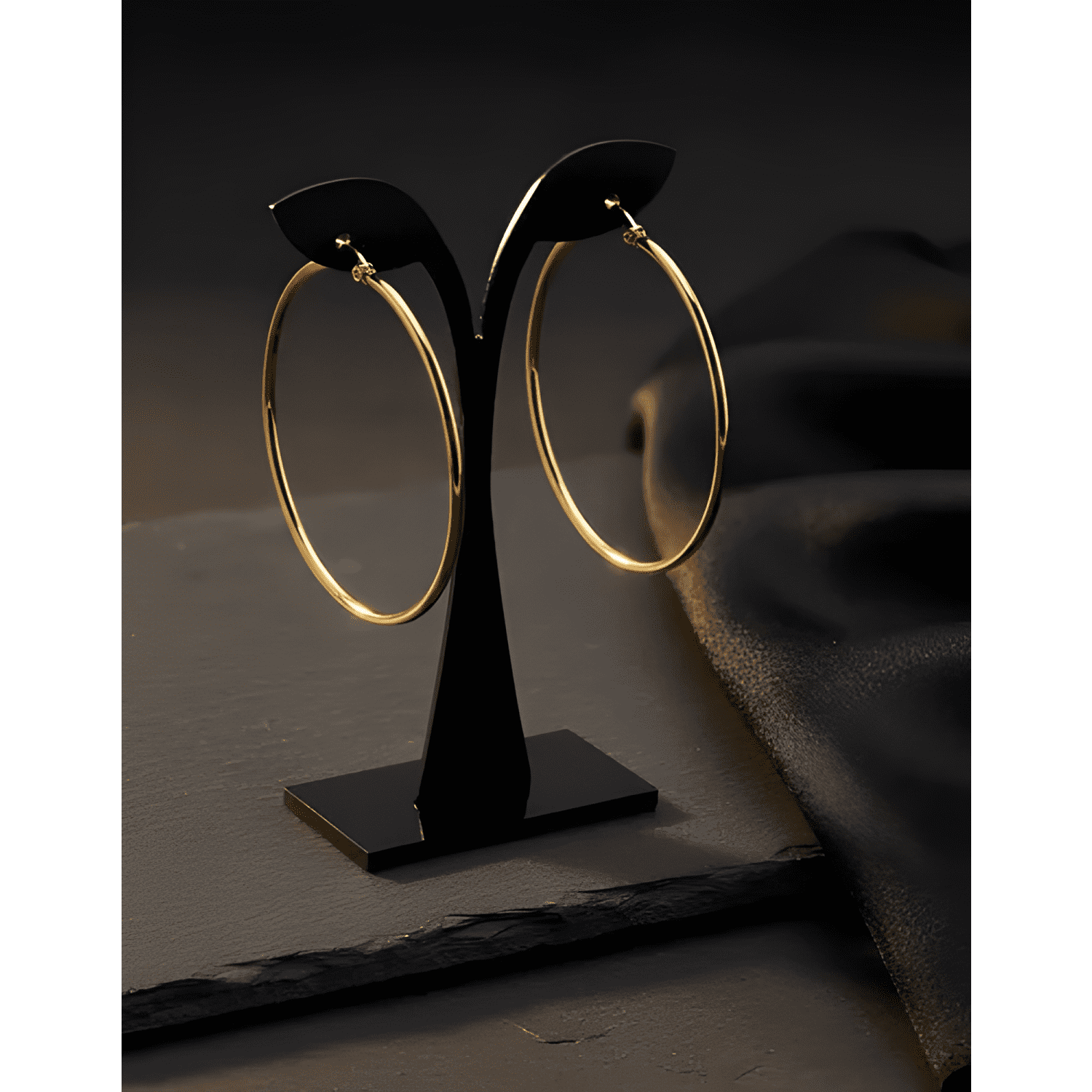 Aros Argolla Acero Quirúrgico Argdw 50mm 1 Par Dorado #5-4