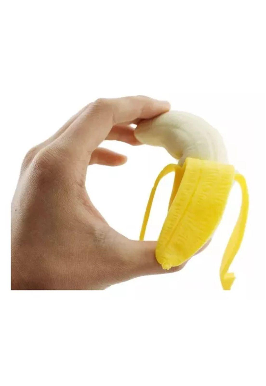 Juguete antiestrés squishy, banana realista, suave y elástica-5