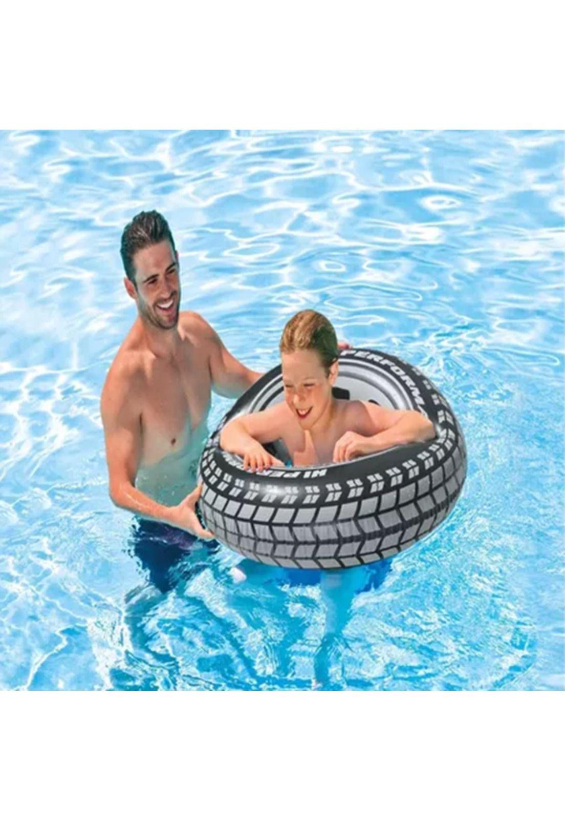 Flotador inflable anillo Intex Giant Tire Tube 91 cm negro-5