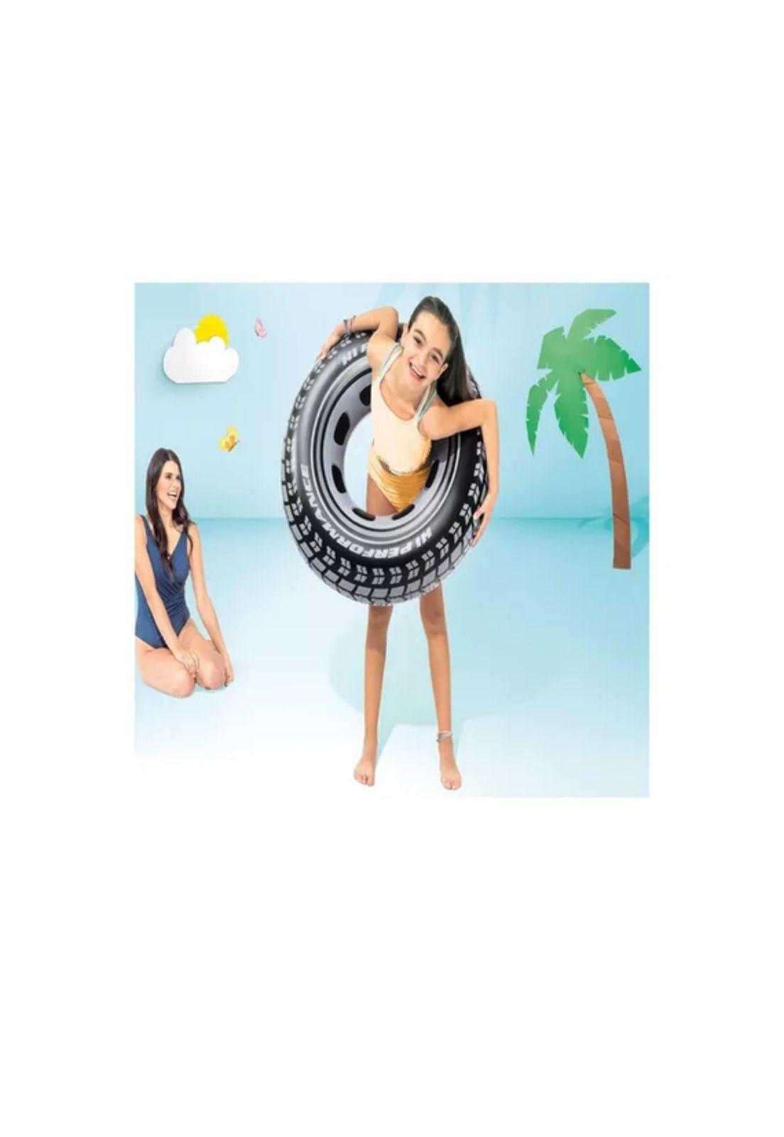 Flotador inflable anillo Intex Giant Tire Tube 91 cm negro-6
