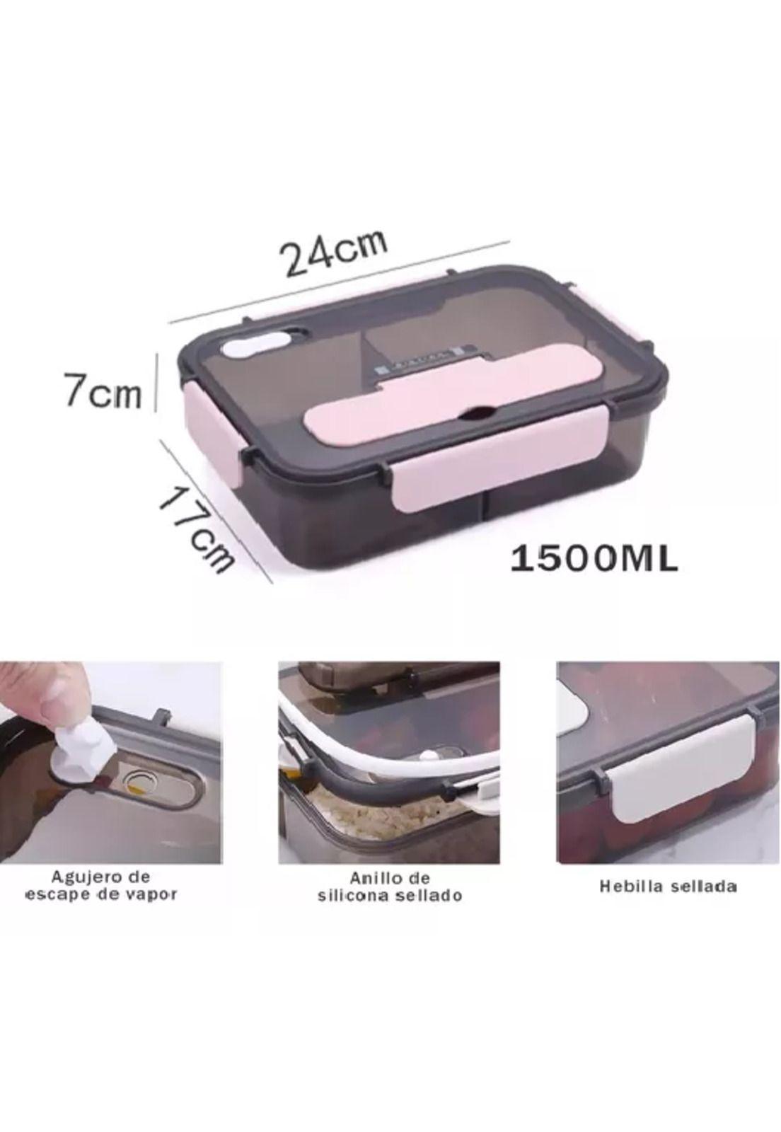 Fiambrera portátil térmica, lunch box de gran capacidad 1500 ml-1