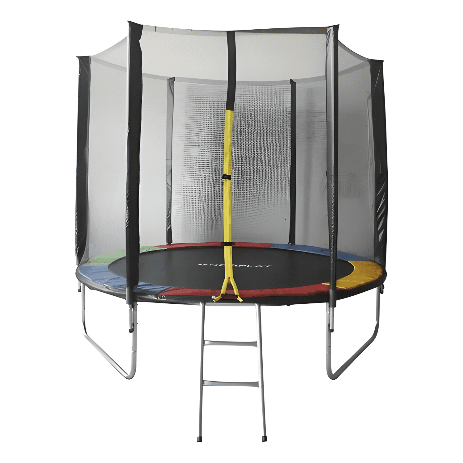 Cama elástica Norplat con escalera 2,44 m negra y multicolor-0