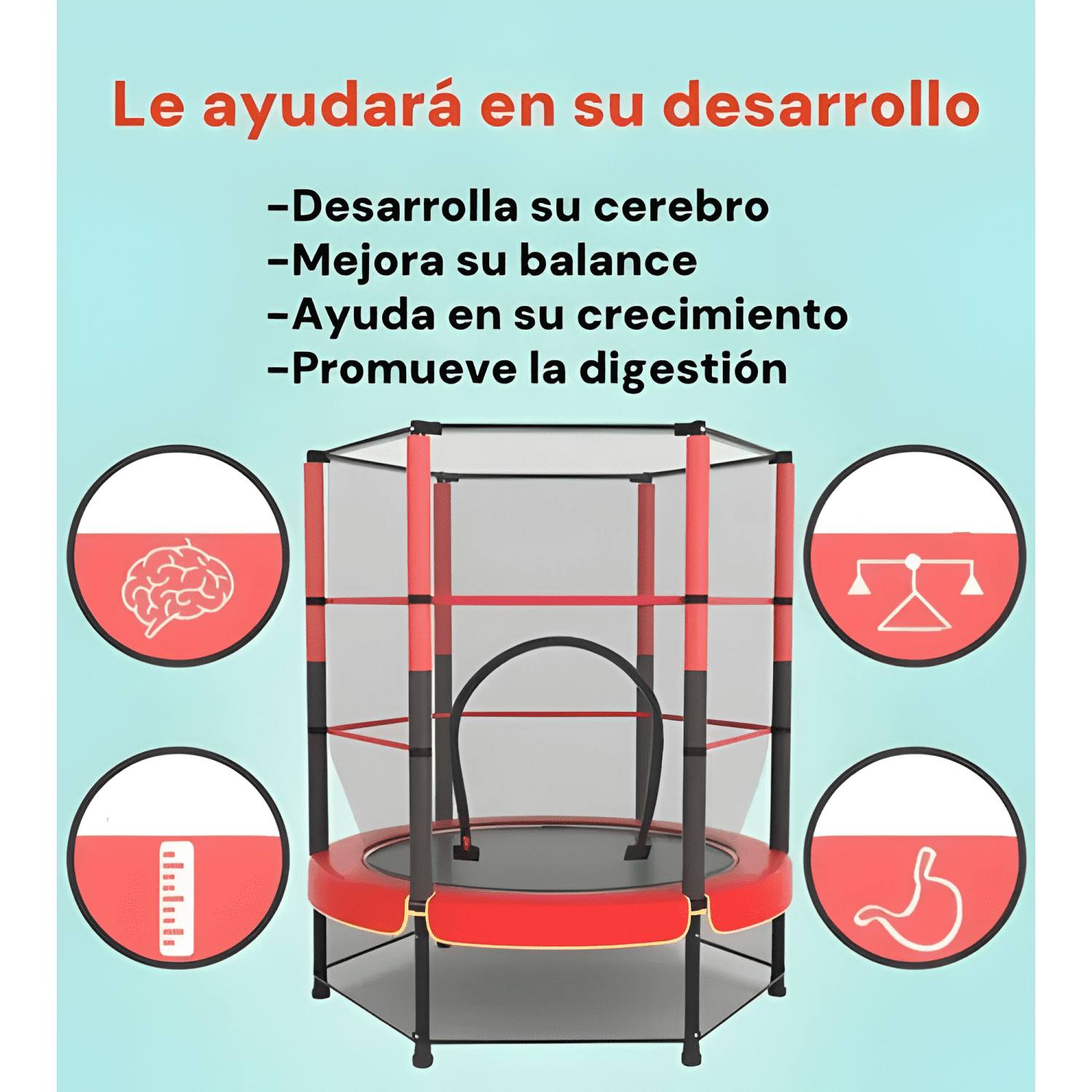Cama elástica trampolín para niños 165 x 140 cm #3-4