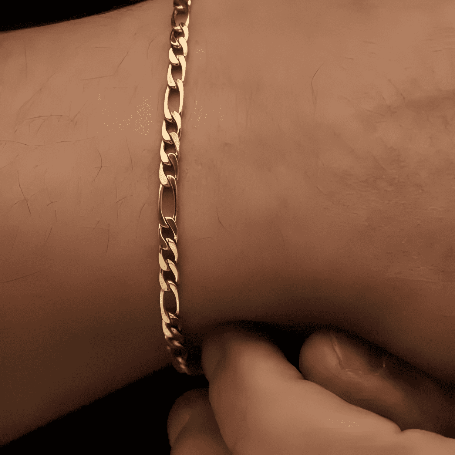 Pulsera hombre fígaro enchapado 5mm 20 CM | acero-3