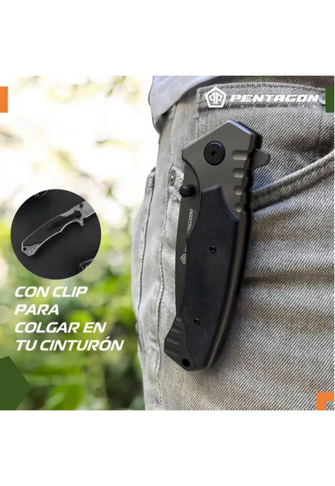 Cuchillo táctico navaja Pentagon, caza, supervivencia, camping, color Ghost-3
