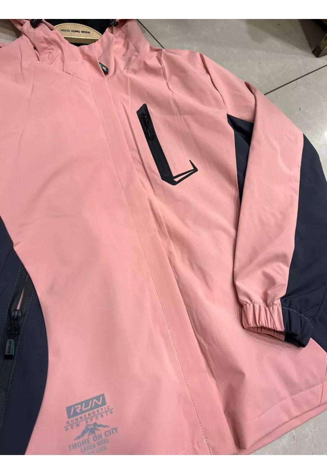 Chaqueta cortaviento deportiva ultra liviana micropolar rosa, talla XXL-2