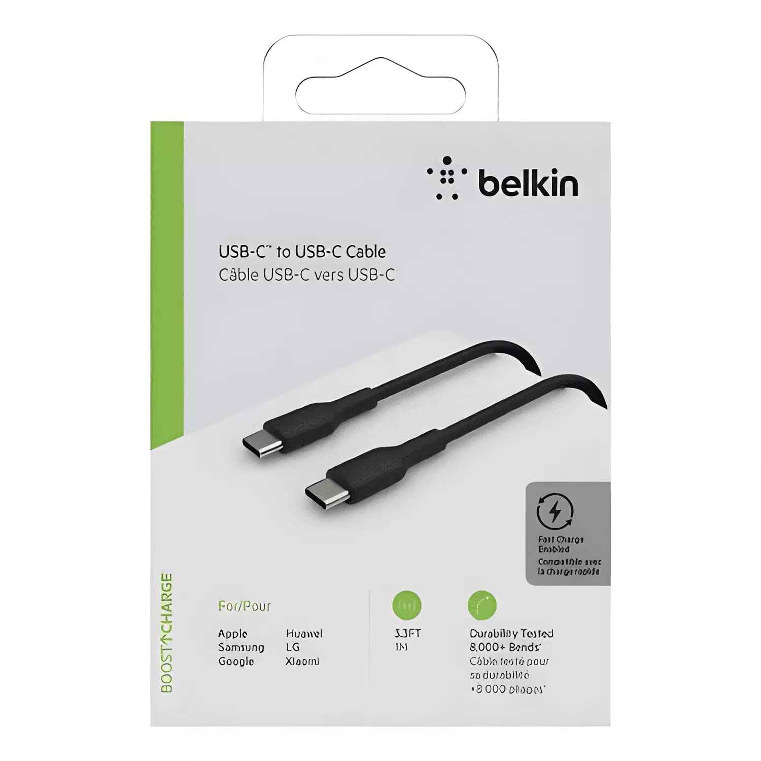 Cable USB-C a USB-C belkin cab003bt1m carga rápida 1m-4