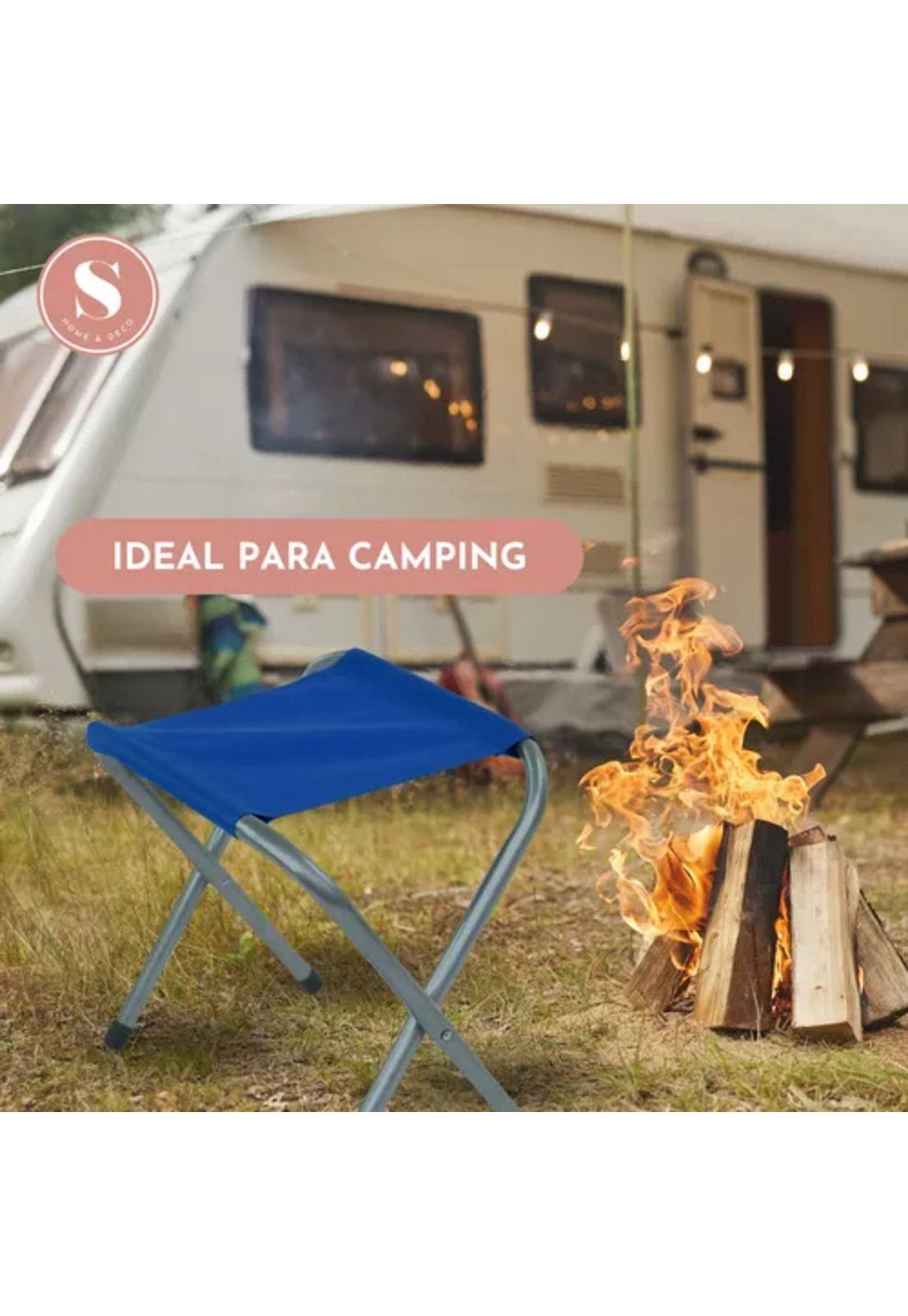 Asiento plegable para camping azul-4