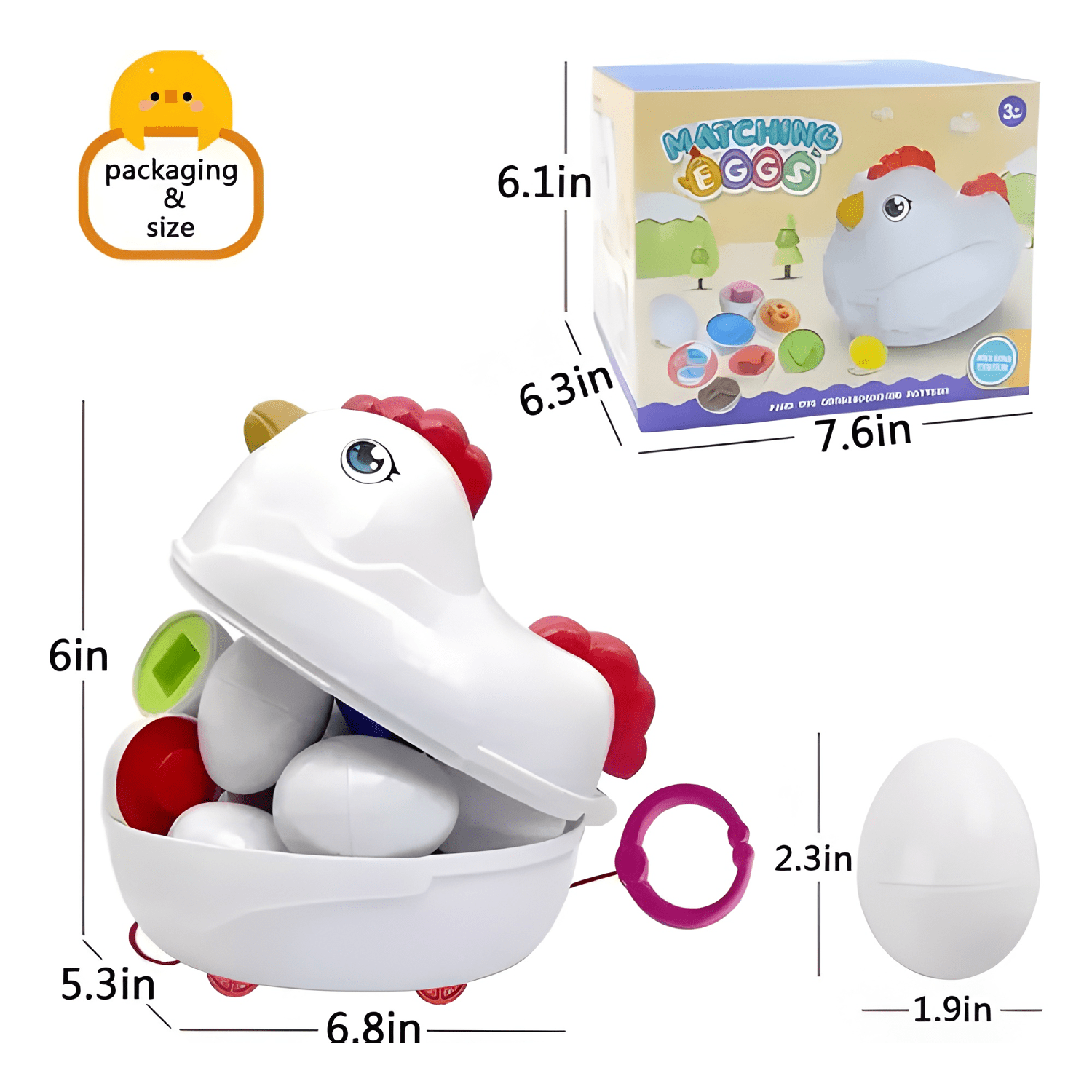 Juego didáctico gallina huevos de encaje niños #1-2